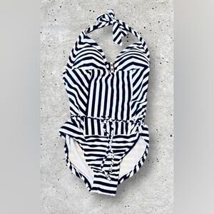 NWT Tommy Hilfiger Women’s Striped Maillot One Piece Bathing Suit